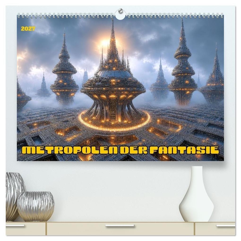 Metropolen der Fantasie (hochwertiger Premium Wandkalender 2027 DIN A2 quer) Kunstdruck in Hochglanz