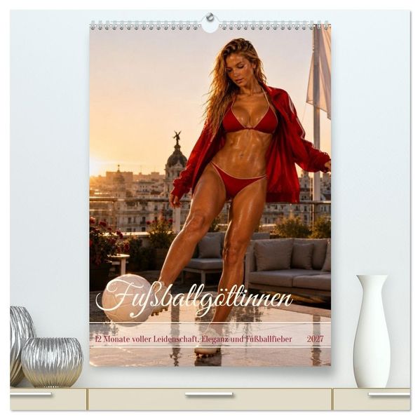 Fußballgöttinnen - 12 Monate voller Leidenschaft Eleganz und Fußballfieber (hochwertiger Premium Wandkalender 2027 DIN A2 hoch) Kunstdruck in Hochglanz