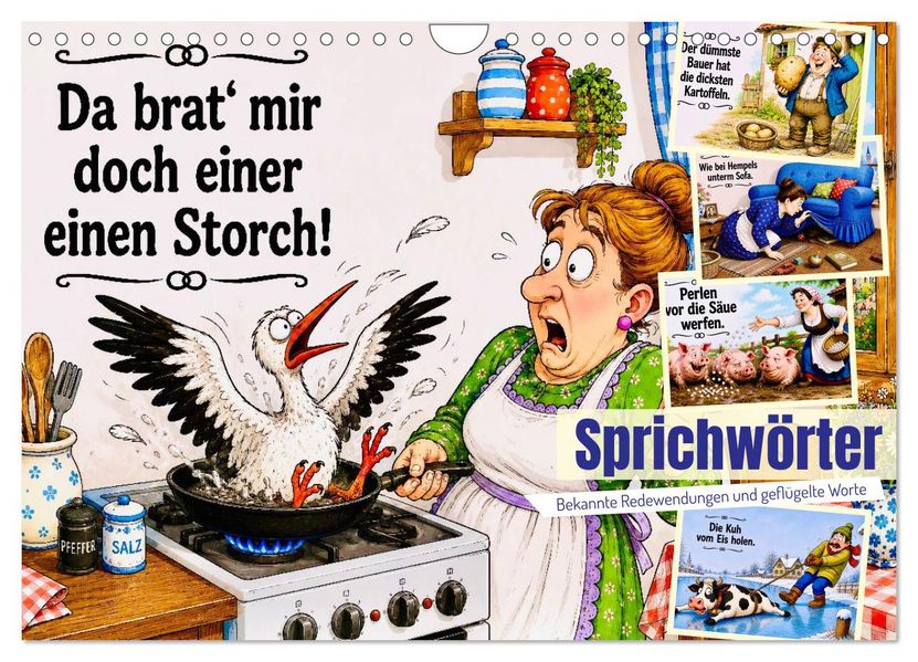 Sprichwörter. Bekannte Redewendungen und geflügelte Worte (Wandkalender 2027 DIN A4 quer) CALVENDO Monatskalender