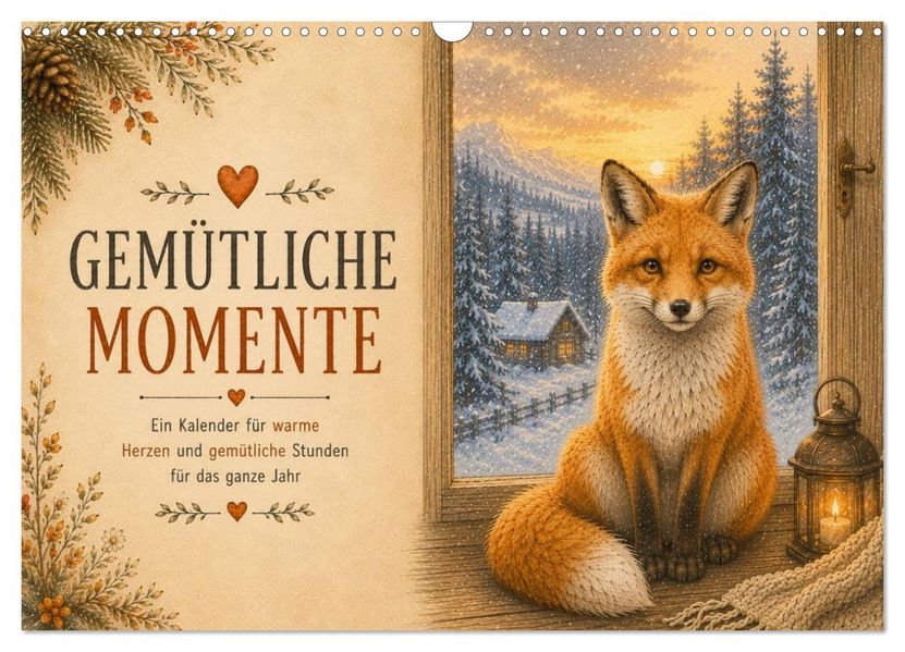 Gemütliche Momente - Ein Kalender für warme Herzen und gemütliche Stunden (Wandkalender 2027 DIN A3 quer) CALVENDO Monatskalender
