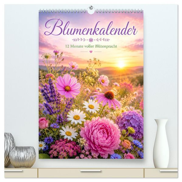 Blumenkalender (hochwertiger Premium Wandkalender 2027 DIN A2 hoch) Kunstdruck in Hochglanz