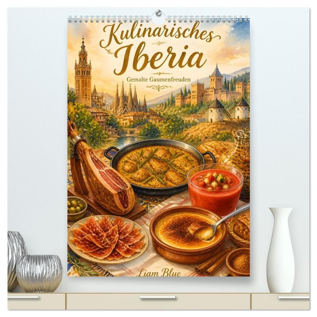 Kulinarisches Iberia - Gemalte Gaumenfreuden (hochwertiger Premium Wandkalender 2027 DIN A2 hoch) Kunstdruck in Hochglanz