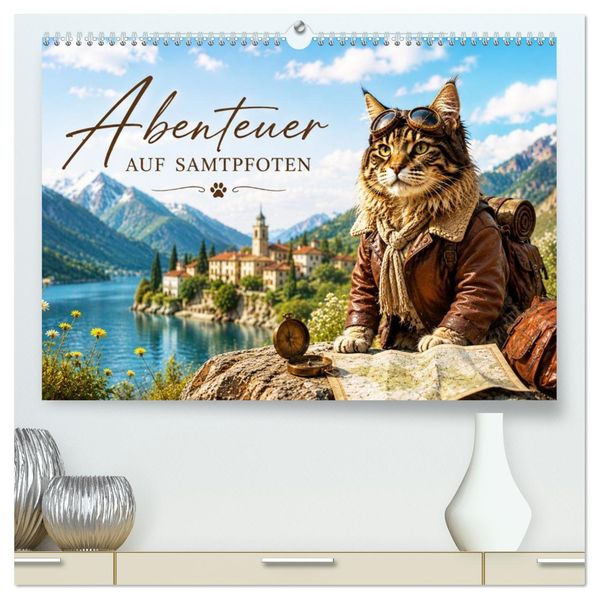 Abenteuer AUF SAMTPFOTEN (hochwertiger Premium Wandkalender 2027 DIN A2 quer) Kunstdruck in Hochglanz