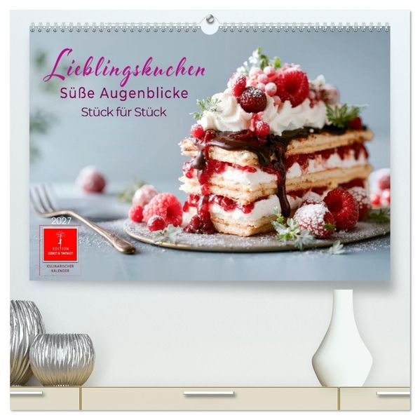 Lieblingskuchen - Süße Augenblicke (hochwertiger Premium Wandkalender 2027 DIN A2 quer) Kunstdruck in Hochglanz