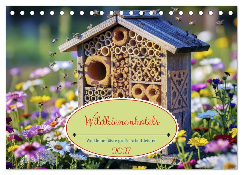 Wildbienenhotels (Tischkalender 2027 DIN A5 quer) CALVENDO Monatskalender