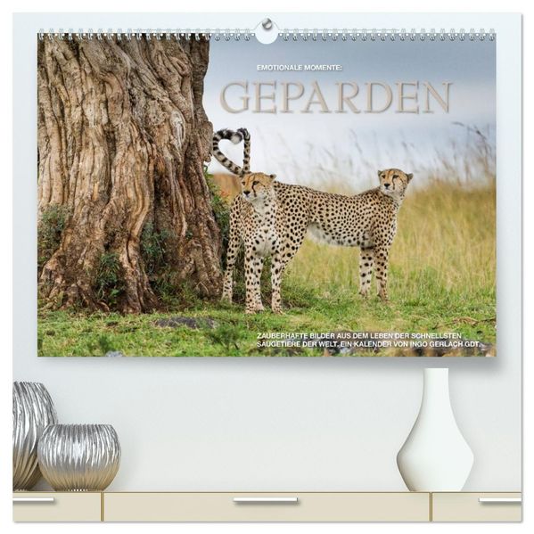 Emotionale Momente: Geparden (hochwertiger Premium Wandkalender 2027 DIN A2 quer) Kunstdruck in Hochglanz