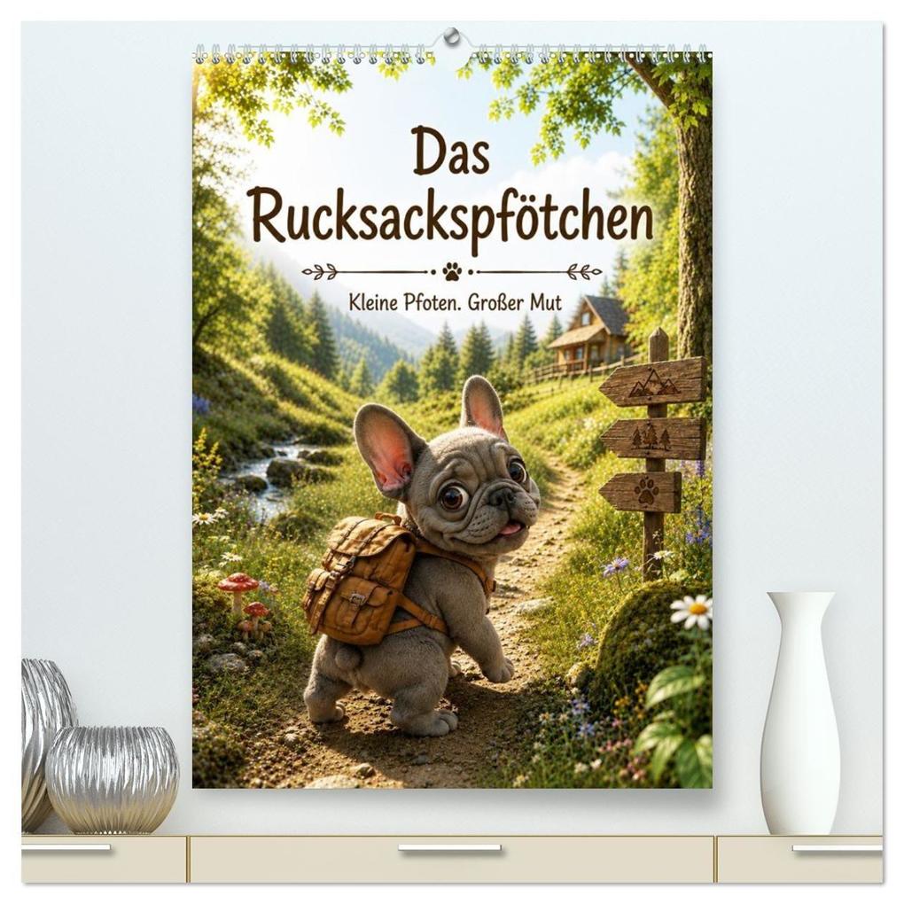 Das Rucksackpfötchen (hochwertiger Premium Wandkalender 2027 DIN A2 hoch) Kunstdruck in Hochglanz