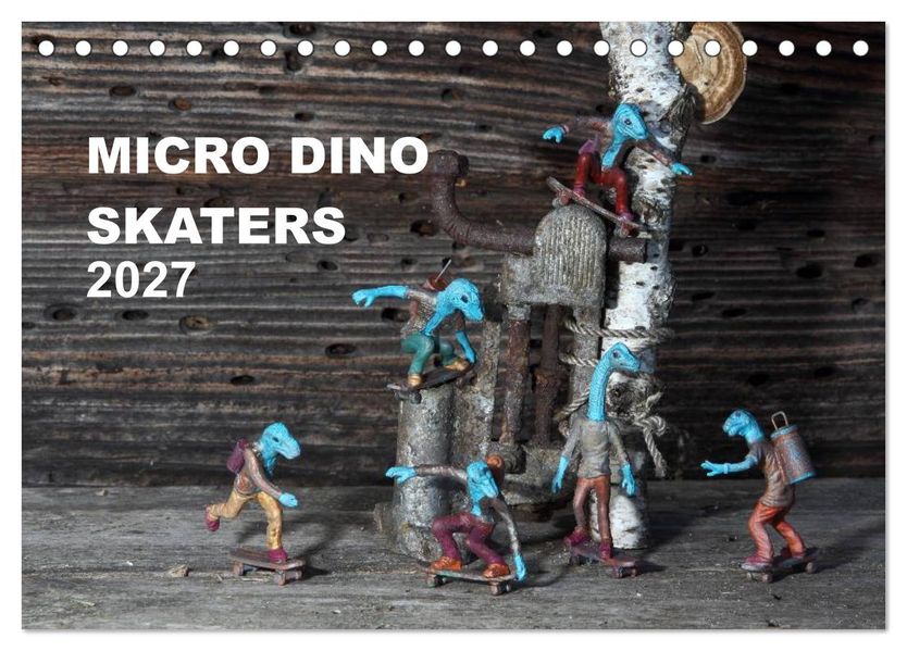 Micro Dino Skaters 2027 (Tischkalender 2027 DIN A5 quer) CALVENDO Monatskalender