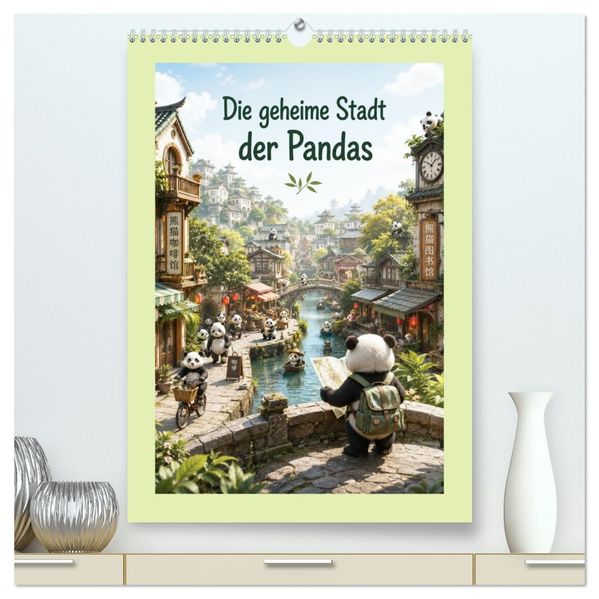 Die geheime Stadt der Pandas (hochwertiger Premium Wandkalender 2027 DIN A2 hoch) Kunstdruck in Hochglanz