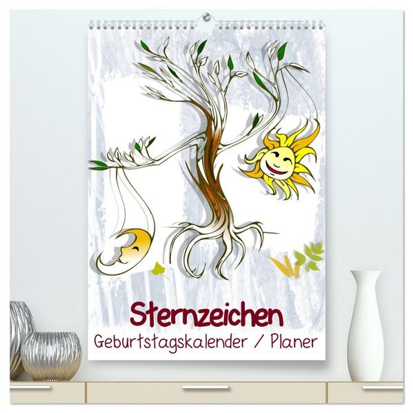 Sternzeichen Geburtstagskalender / Planer (hochwertiger Premium Wandkalender 2027 DIN A2 hoch) Kunstdruck in Hochglanz