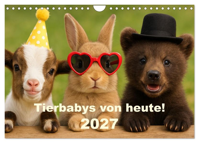 Tierbaby von heute! (Wandkalender 2027 DIN A4 quer) CALVENDO Monatskalender