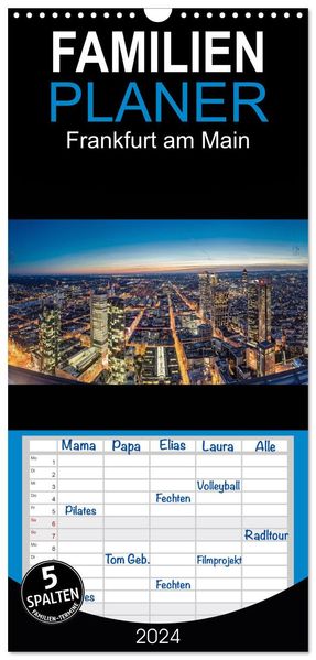 Familienplaner 2027 - Frankfurt am Main mit 5 Spalten (Wandkalender 21 x 45 cm) CALVENDO