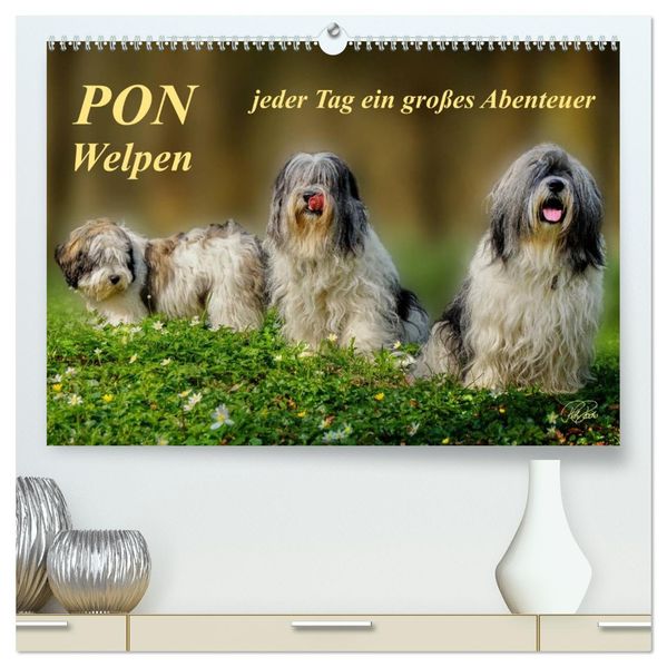 PON - Welpen jeder Tag ein großes Abenteuer (hochwertiger Premium Wandkalender 2027 DIN A2 quer) Kunstdruck in Hochglanz