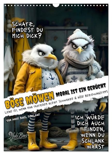 Böse Möwen - Moral ist ein Gerücht (Wandkalender 2027 DIN A3 hoch) CALVENDO Monatskalender