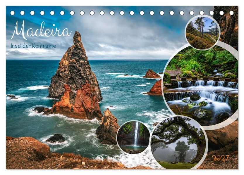 Madeira - Insel der Kontraste (Tischkalender 2027 DIN A5 quer) CALVENDO Monatskalender