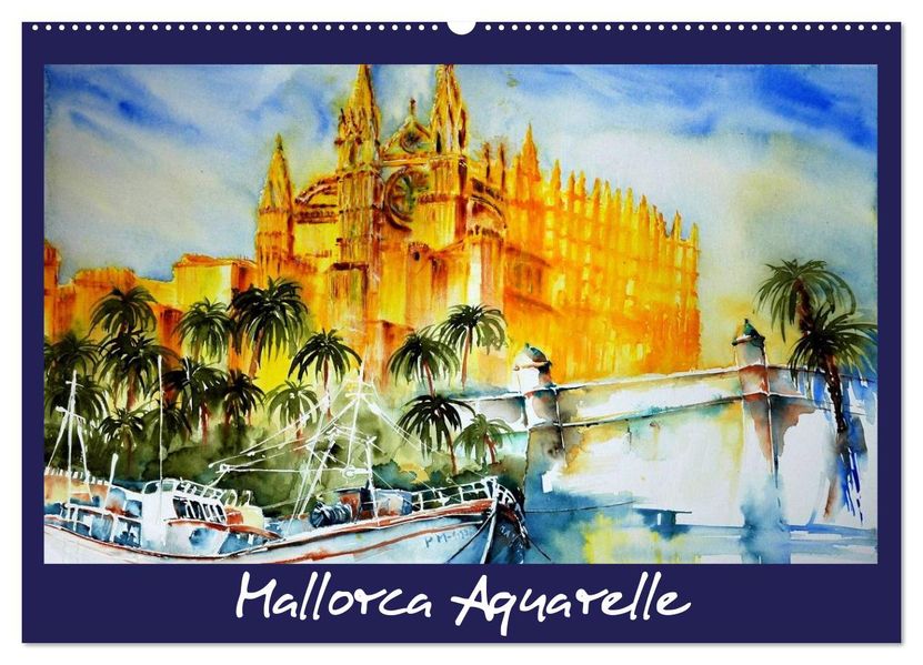 Mallorca Aquarelle (Wandkalender 2027 DIN A2 quer) CALVENDO Monatskalender