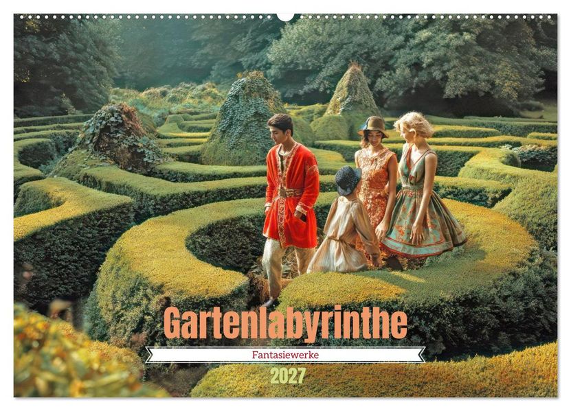 Gartenlabyrinthe - Fantasiewerke (Wandkalender 2027 DIN A2 quer) CALVENDO Monatskalender
