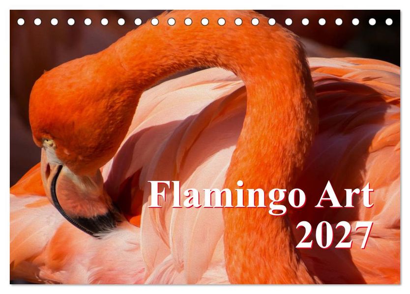 Flamingo Art 2027 (Tischkalender 2027 DIN A5 quer) CALVENDO Monatskalender