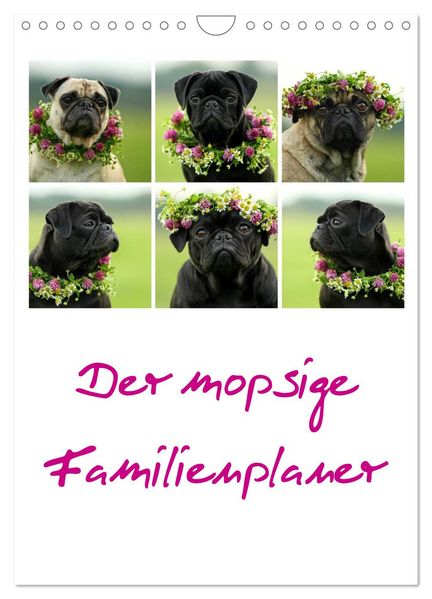 Der mopsige Familienplaner (Wandkalender 2027 DIN A4 hoch) CALVENDO Monatskalender