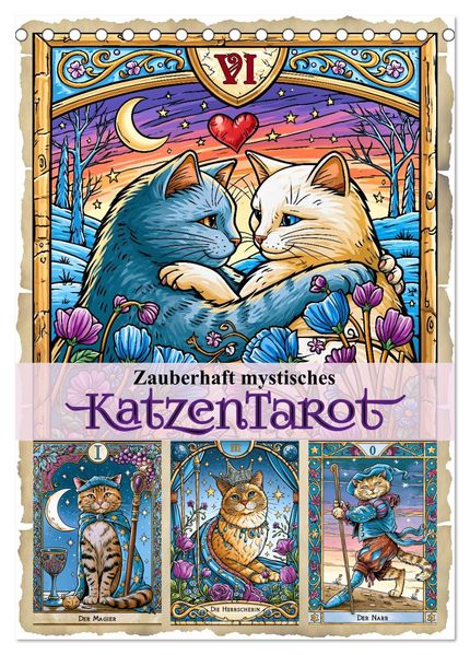 Zauberhaft mystisches Katzentarot (Tischkalender 2027 DIN A5 hoch) CALVENDO Monatskalender