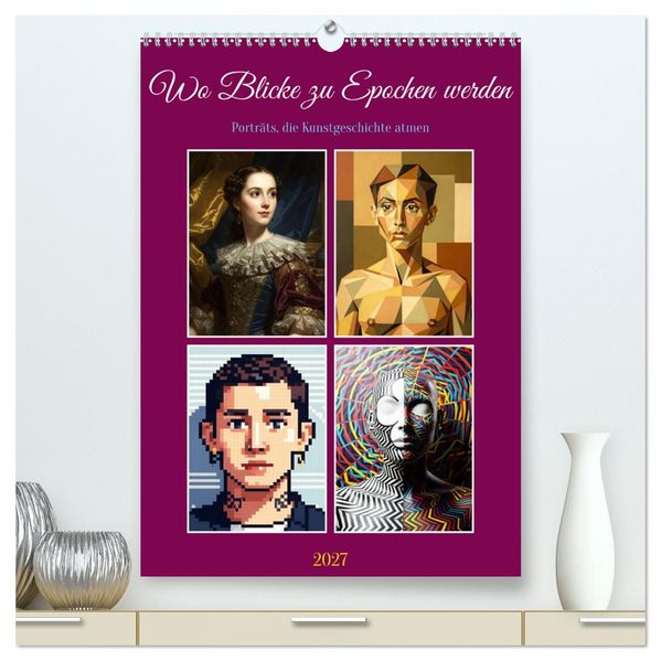Wo Blicke zu Epochen werden - Porträts die Kunstgeschichte atmen. (hochwertiger Premium Wandkalender 2027 DIN A2 hoch) Kunstdruck in Hochglanz
