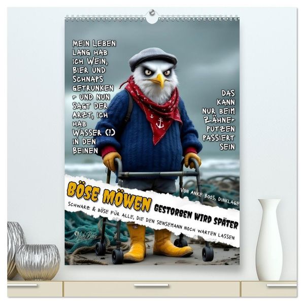 Böse Möwen - gestorben wird später (hochwertiger Premium Wandkalender 2027 DIN A2 hoch) Kunstdruck in Hochglanz