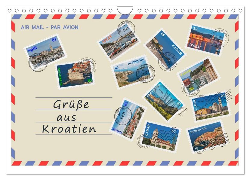 Grüße aus Kroatien (Wandkalender 2027 DIN A4 quer) CALVENDO Monatskalender