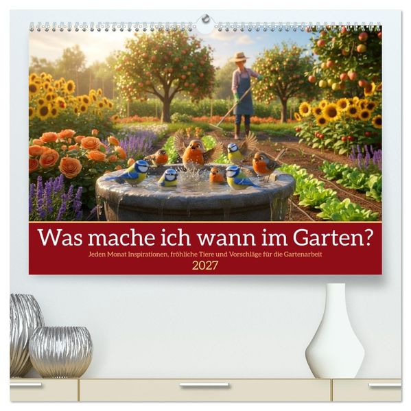 Was mache ich wann im Garten (hochwertiger Premium Wandkalender 2027 DIN A2 quer) Kunstdruck in Hochglanz