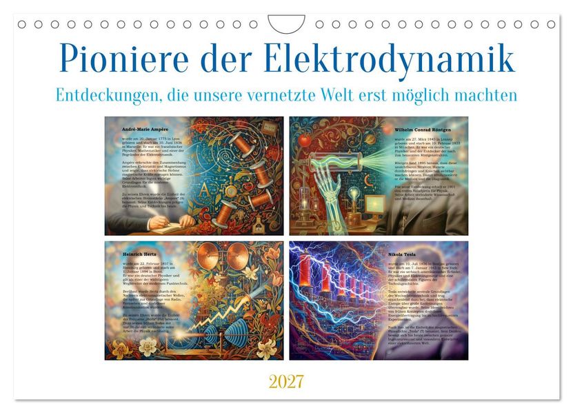 Pioniere der Elektrodynamik (Wandkalender 2027 DIN A4 quer) CALVENDO Monatskalender