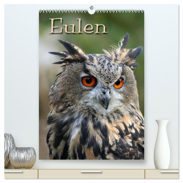 Eulen (hochwertiger Premium Wandkalender 2027 DIN A2 hoch) Kunstdruck in Hochglanz