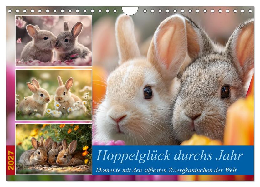 Hoppelglück durchs Jahr (Wandkalender 2027 DIN A4 quer) CALVENDO Monatskalender