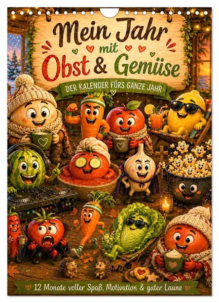 Frucht & Gemüse mit Gefühl (Wandkalender 2027 DIN A4 hoch) CALVENDO Monatskalender