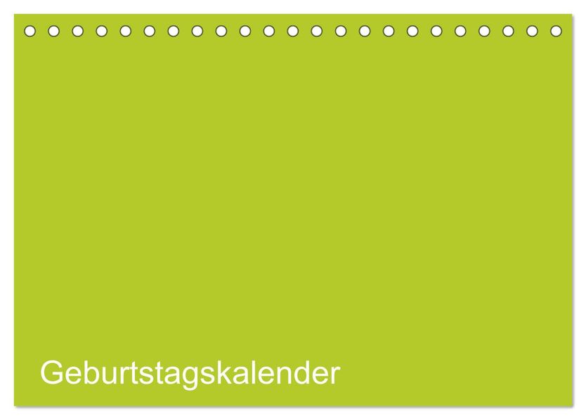 Bastel-Geburtstagskalender grün / Geburtstagskalender (Tischkalender 2027 DIN A5 quer) CALVENDO Monatskalender