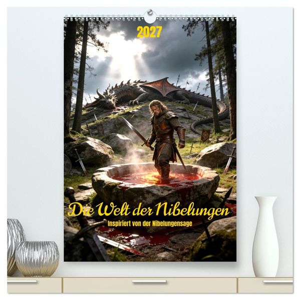 Die Welt der Nibelungen - inspiriert von der Nibelungensage (hochwertiger Premium Wandkalender 2027 DIN A2 hoch) Kunstdruck in Hochglanz