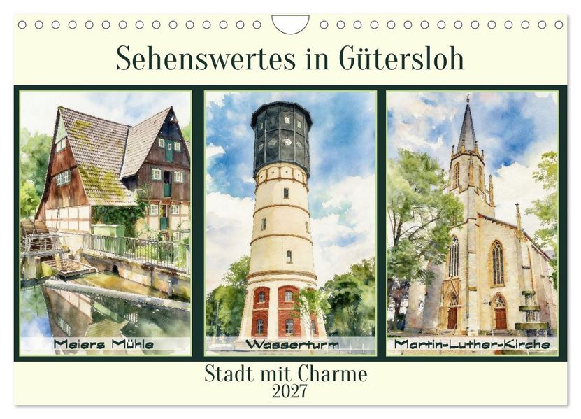 Sehenwertes Gütersloh (Wandkalender 2027 DIN A4 quer) CALVENDO Monatskalender