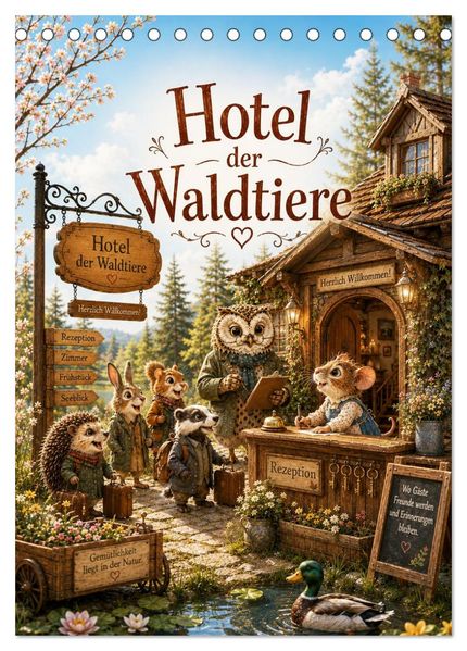 Hotel der Waldtiere (Tischkalender 2027 DIN A5 hoch) CALVENDO Monatskalender