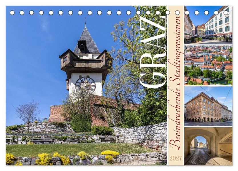 Graz - Beeindruckende Stadtimpressionen (Tischkalender 2027 DIN A5 quer) CALVENDO Monatskalender