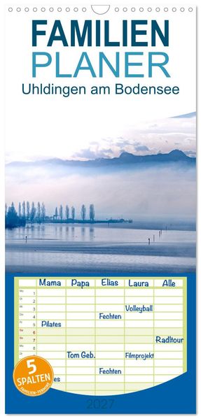Familienplaner 2027 - Uhldingen am Bodensee mit 5 Spalten (Wandkalender 21 x 45 cm) CALVENDO