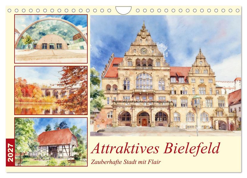 Attraktives Bielefeld (Wandkalender 2027 DIN A4 quer) CALVENDO Monatskalender