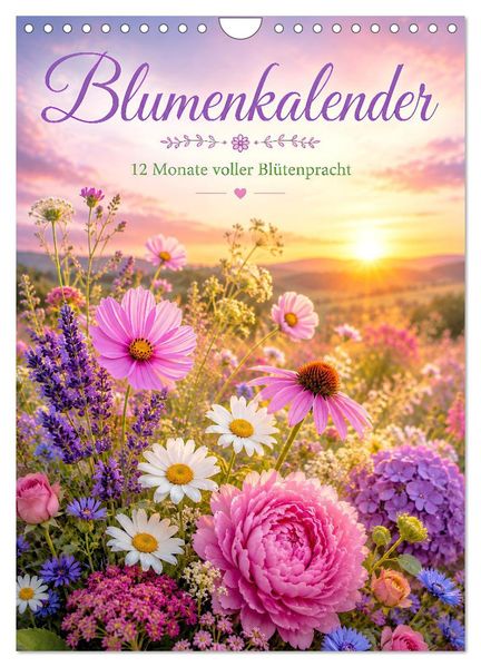 Blumenkalender (Wandkalender 2027 DIN A4 hoch) CALVENDO Monatskalender