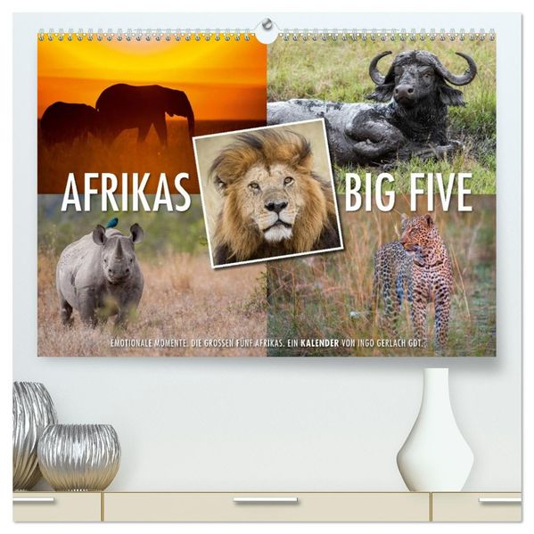 Emotionale Momente: Afrikas Big Five (hochwertiger Premium Wandkalender 2027 DIN A2 quer) Kunstdruck in Hochglanz