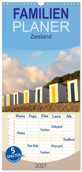 Familienplaner 2027 - Zeeland mit 5 Spalten (Wandkalender 21 x 45 cm) CALVENDO