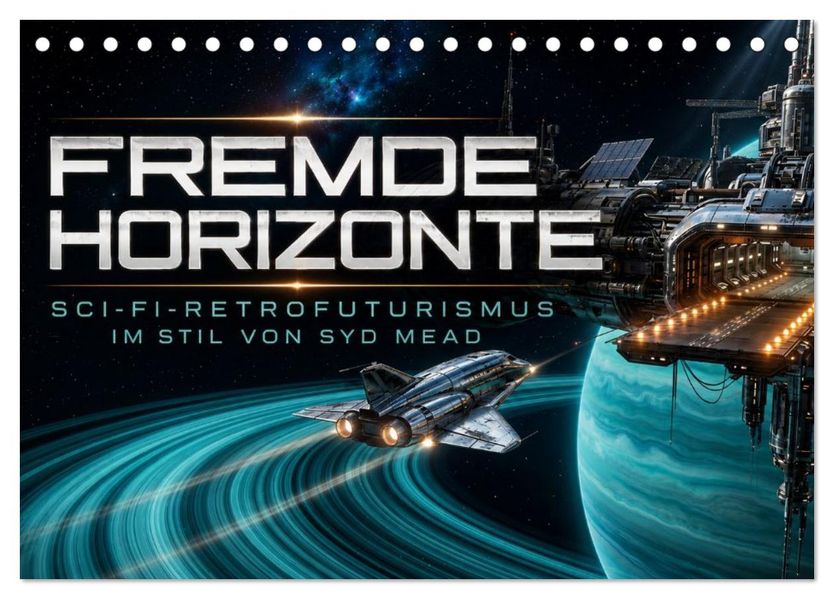 Fremde Horizonte - Sci-Fi-Retrofuturismus im Stil von Syd Mead (Tischkalender 2027 DIN A5 quer) CALVENDO Monatskalender