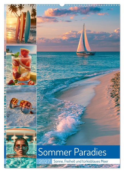 Sommer Paradies (Wandkalender 2027 DIN A2 hoch) CALVENDO Monatskalender