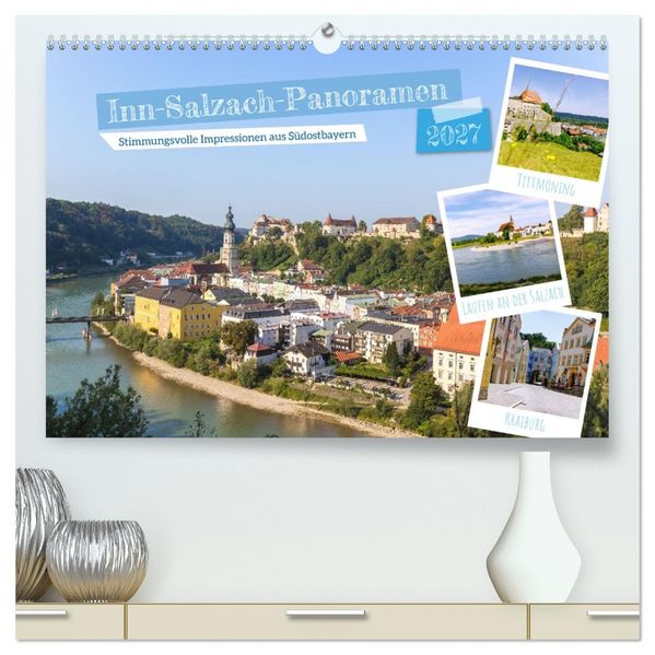 Inn-Salzach-Panoramen. Stimmungsvolle Impressionen aus Südostbayern (hochwertiger Premium Wandkalender 2027 DIN A2 quer) Kunstdruck in Hochglanz