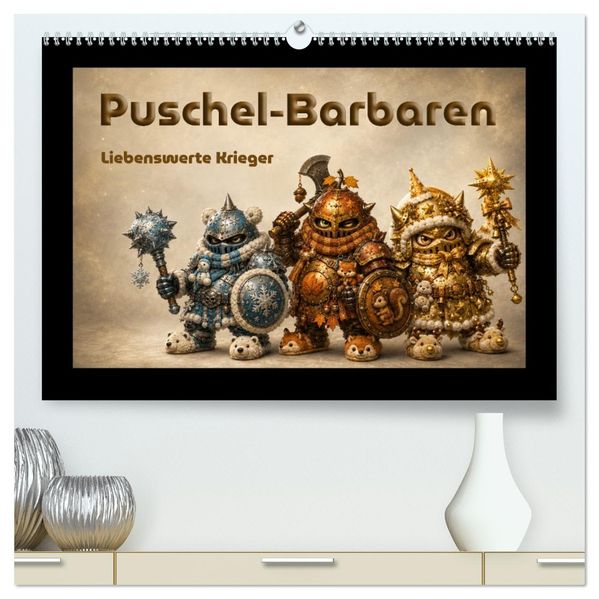 Puschel-Barbaren (hochwertiger Premium Wandkalender 2027 DIN A2 quer) Kunstdruck in Hochglanz