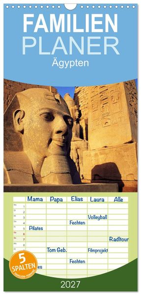 Familienplaner 2027 - Ägypten mit 5 Spalten (Wandkalender 21 x 45 cm) CALVENDO