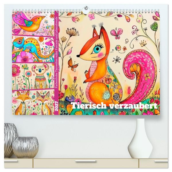 Tierisch verzaubert (hochwertiger Premium Wandkalender 2027 DIN A2 quer) Kunstdruck in Hochglanz