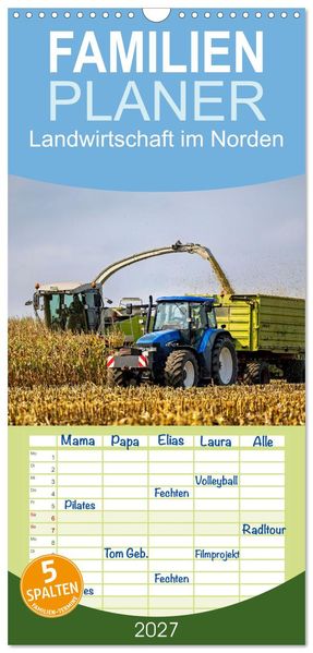 Familienplaner 2027 - Landwirtschaft im Norden mit 5 Spalten (Wandkalender 21 x 45 cm) CALVENDO