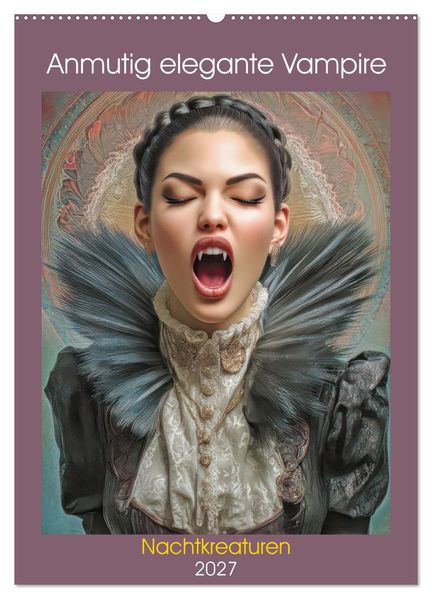 Anmutig elegante Vampire - Nachtkreaturen (Wandkalender 2027 DIN A2 hoch) CALVENDO Monatskalender